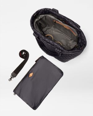 Black Medium Metro Tote Deluxe