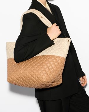 Buff/Caramel Medium Metro Tote Deluxe