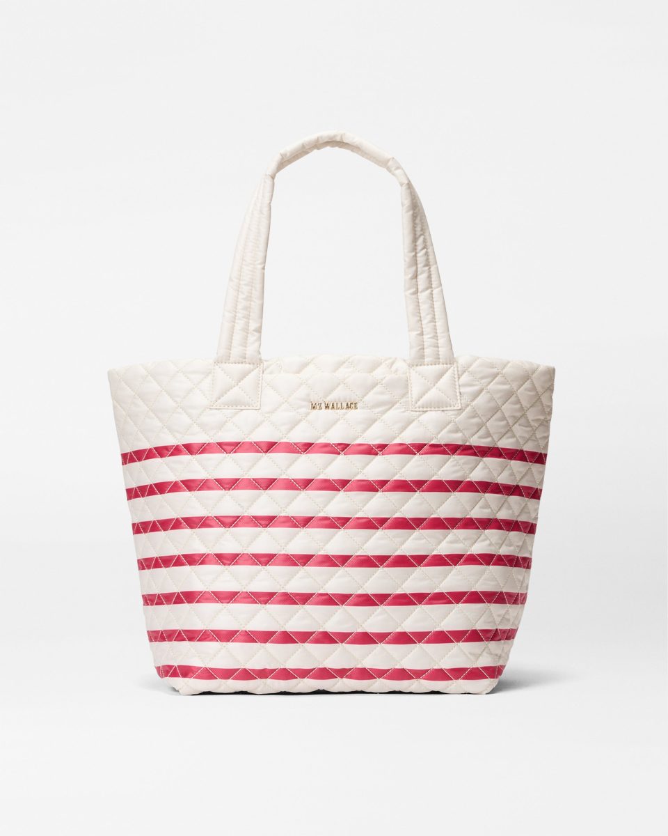 Sanshell/Apple Charter Stripe Medium Metro Tote Deluxe