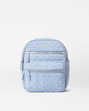 True Light Denim Small Crosby Backpack