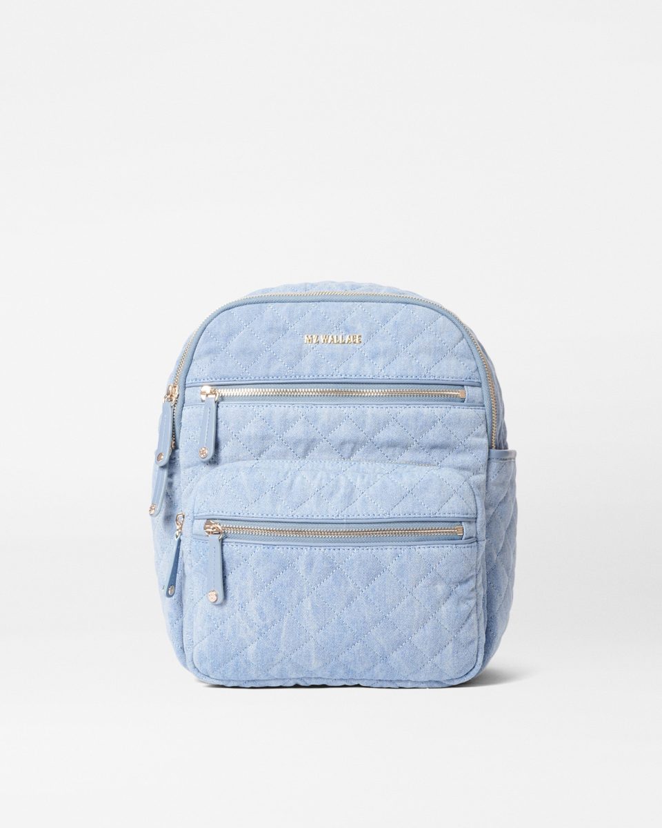 True Light Denim Small Crosby Backpack