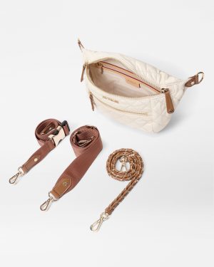 Sandshell with Brown Small Crosby Crossbody Sling