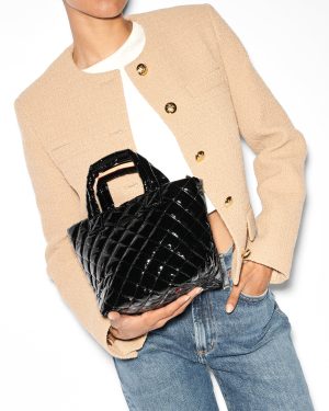 Black Lacquer Micro Metro Tote Deluxe