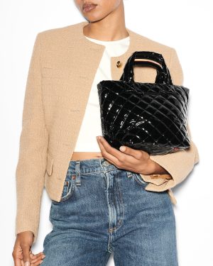 Black Lacquer Micro Metro Tote Deluxe