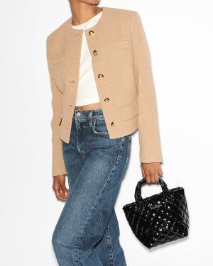 Black Lacquer Micro Metro Tote Deluxe