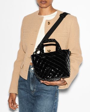 Black Lacquer Micro Metro Tote Deluxe