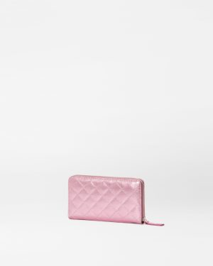 Rose Leather Long Zip Round Wallet