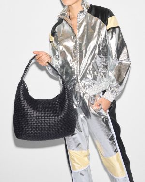 Black Large Woven Shoulder