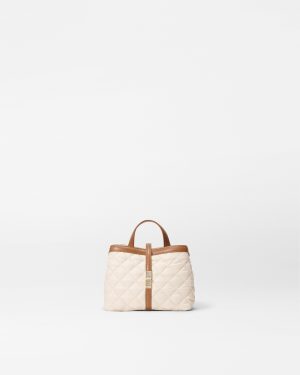 Sandshell with Brown Mini Astor Top Handle