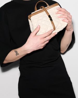 Sandshell with Brown Mini Astor Top Handle