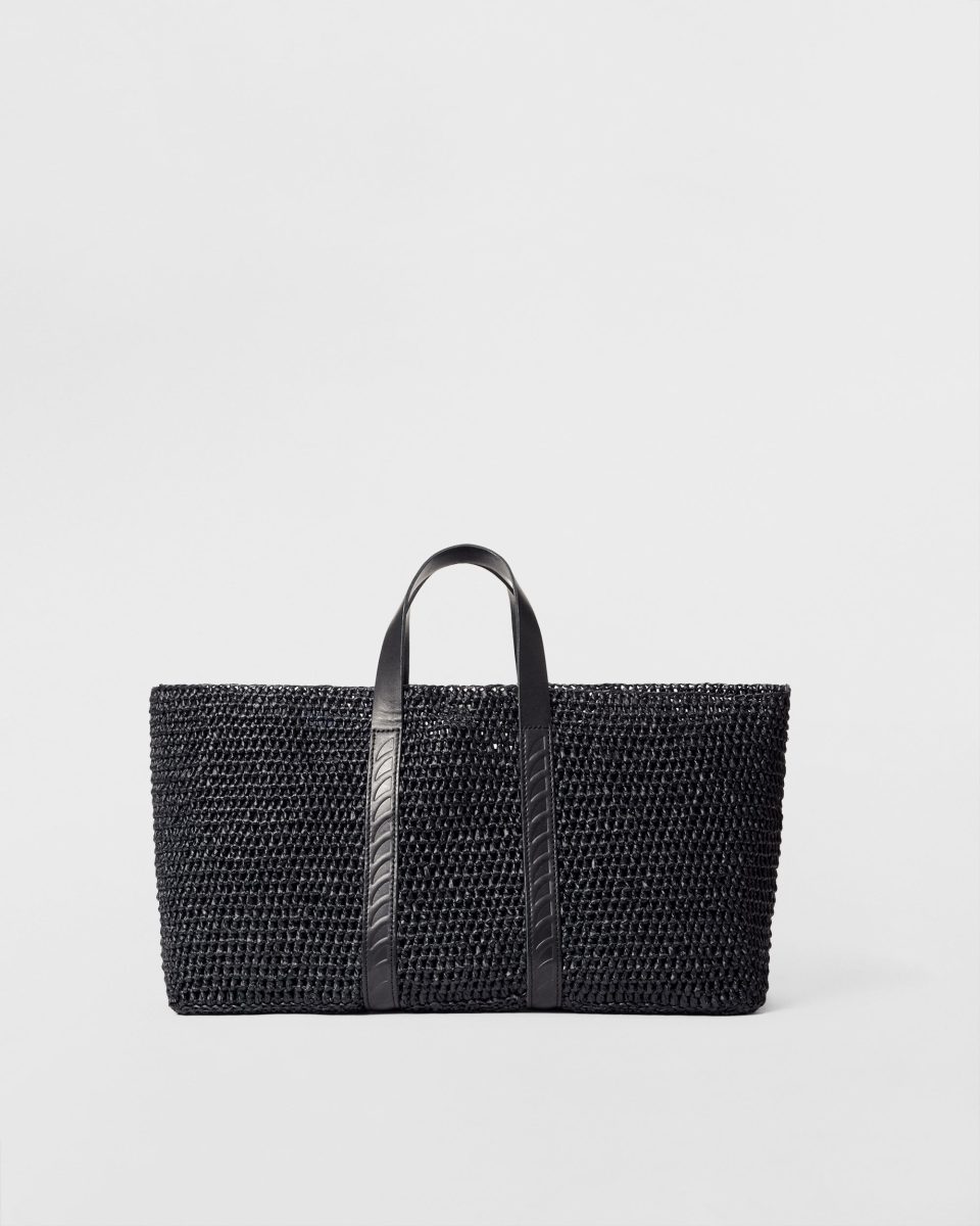 Dezso Black Crochet Finn Crochet Tote