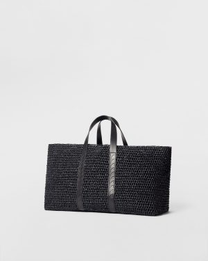 Dezso Black Crochet Finn Crochet Tote