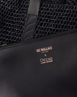 Dezso Black Crochet Finn Crochet Tote