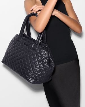 Black Medium Metro City Tote