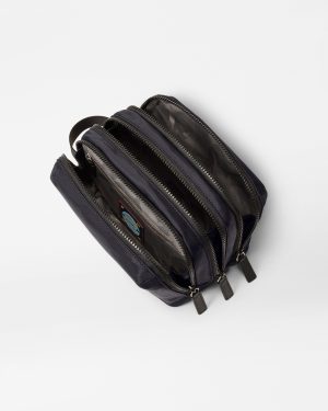 Black Bleecker Triple Compartment Dopp Kit