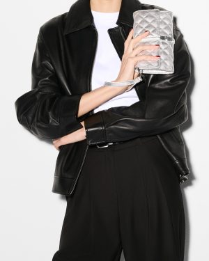 Silver Leather Astor Convertible Crossbody