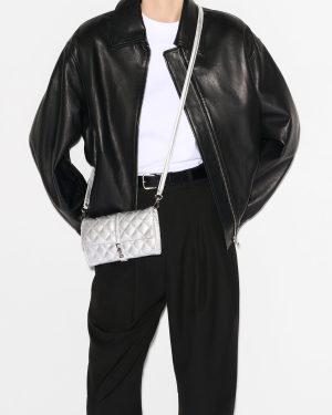 Silver Leather Astor Convertible Crossbody