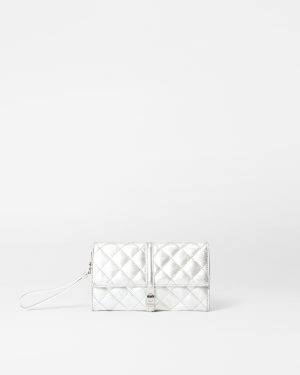 Silver Leather Astor Convertible Crossbody