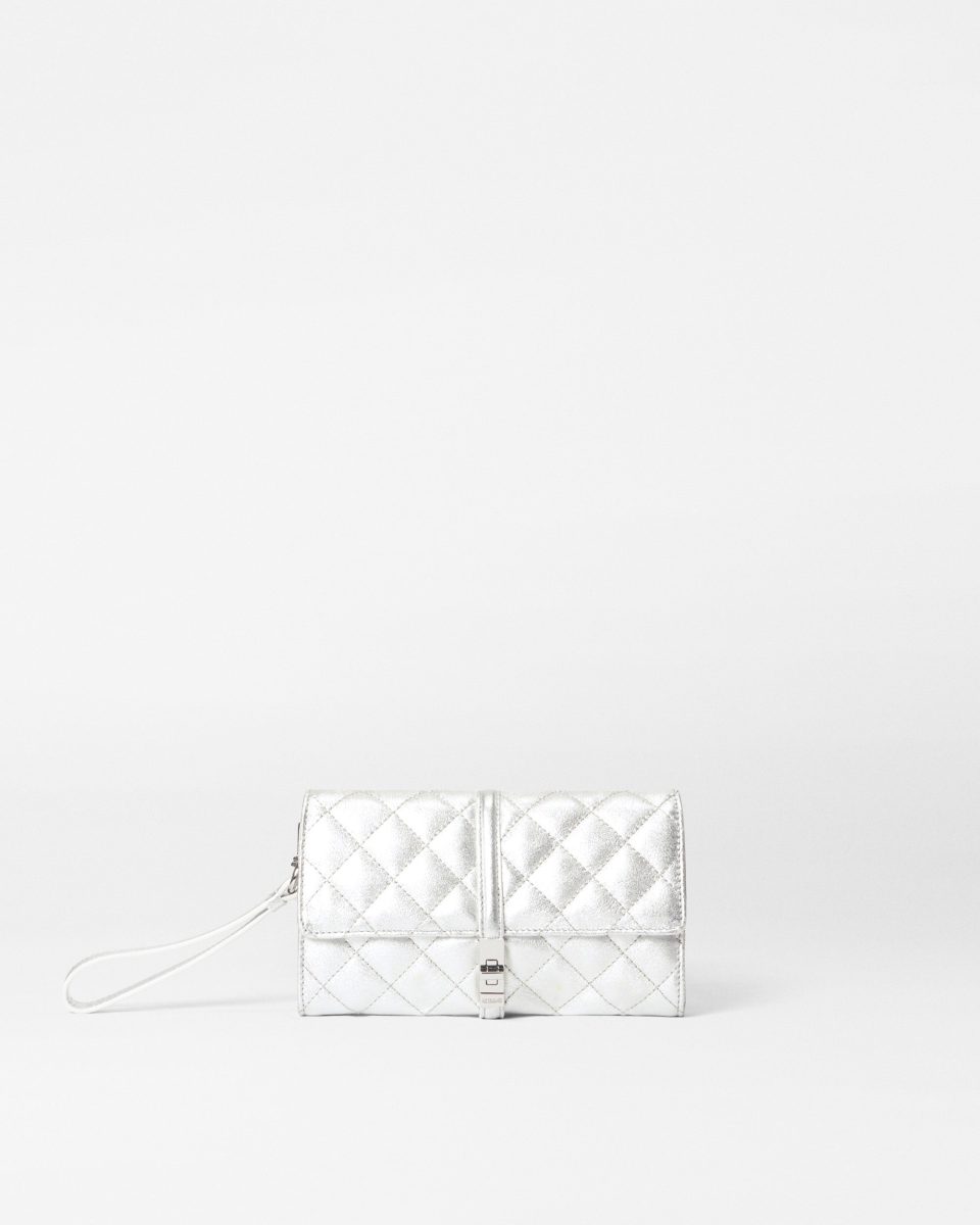 Silver Leather Astor Convertible Crossbody
