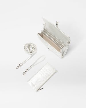 Silver Leather Astor Convertible Crossbody