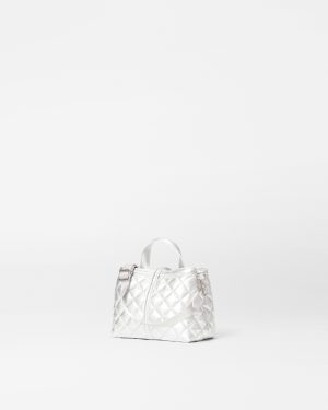 Silver Leather Mini Astor Top Handle