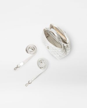 Silver Leather Mini Astor Top Handle