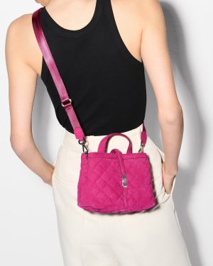 Raspberry Nubuck Mini Astor Top Handle