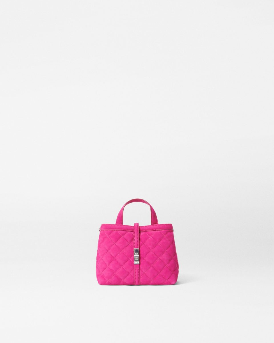 Raspberry Nubuck Mini Astor Top Handle