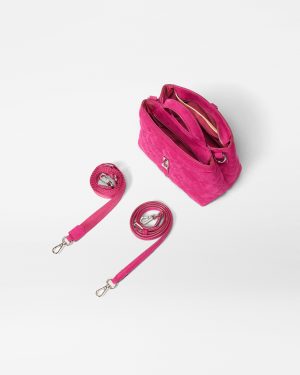 Raspberry Nubuck Mini Astor Top Handle
