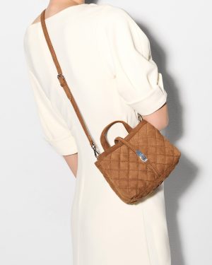 Brown Nubuck Mini Astor Top Handle