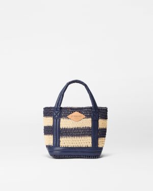 Dawn/Natural Stripe Crochet Mini Crochet Tote