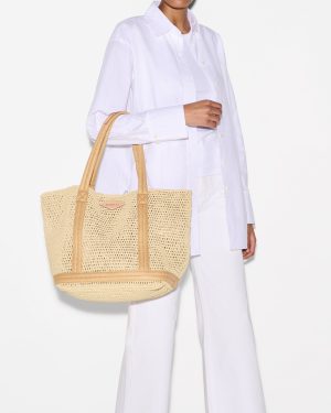 Crochet/Camel Medium Crochet Tote