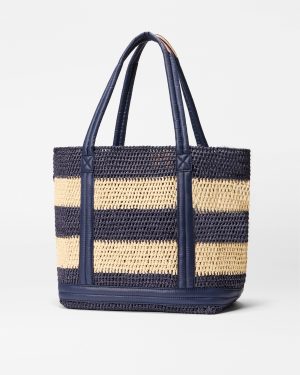 Dawn/Natural Stripe Crochet Medium Crochet Tote