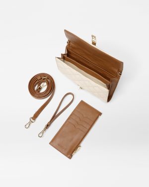 Sandshell with Brown Astor Convertible Crossbody (Fabric)