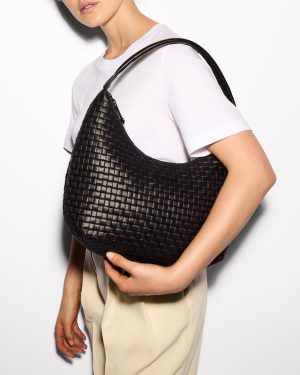 Black Medium Woven Shoulder